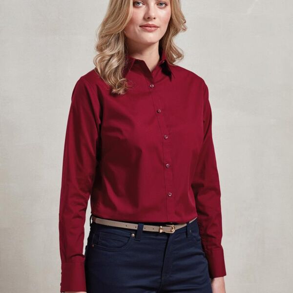 LADIES POPLIN L/S BLOUSE Thumbnail